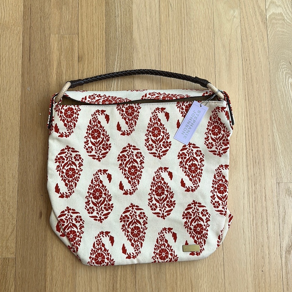 NWT Stephanie Johnson Canvas/Leather Tote bag